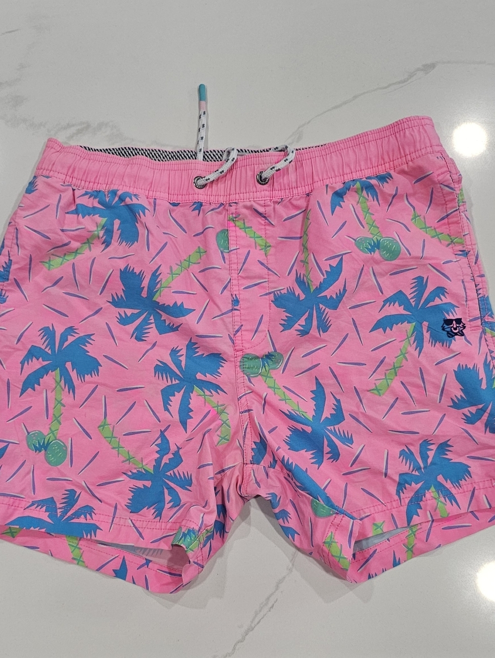 Men's Pink Tropical Palm Swim Shorts